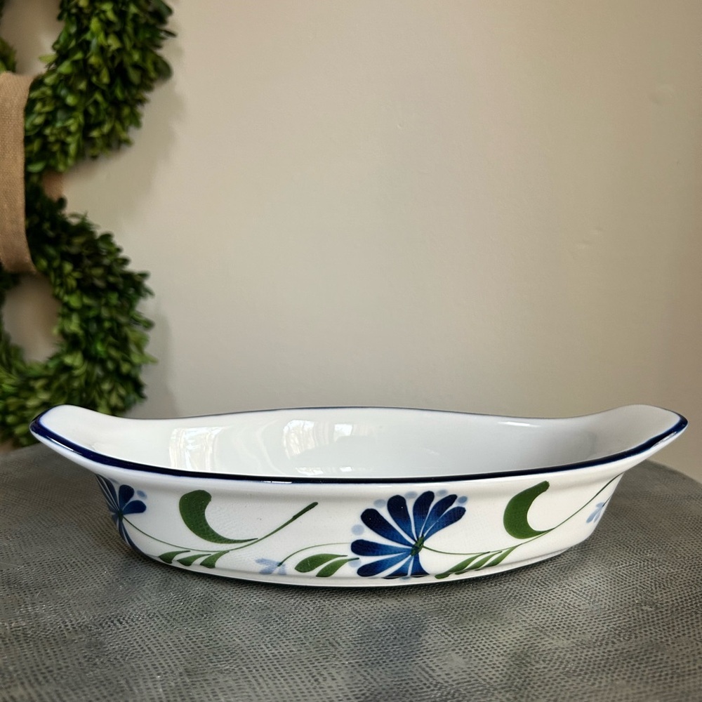 Dansk ~ Sage Song Handpainted Oval Casserole Baking Dish